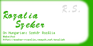 rozalia szeker business card